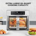 Kalorik Air Fryer Oven MAXX Advance Series 26-Quart with Digital Controls Easy-View Door and 21 Smart Cooking Presets, Includes Cooking Accessories with XXL Air Fry Basket, 1700-Watts, Stainless Steel