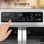 Kalorik Air Fryer Oven MAXX Advance Series 26-Quart with Digital Controls Easy-View Door and 21 Smart Cooking Presets, Includes Cooking Accessories with XXL Air Fry Basket, 1700-Watts, Stainless Steel