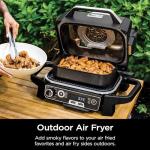 Ninja OG751 Woodfire Pro Outdoor Grill Built-In Thermometer,7-in-1 Master Grill,BBQ Smoker,& Outdoor Air Fryer Plus Bake,Roast,Dehydrate & Broil,Woodfire Technology,Weather-Resistant,Grey XL