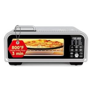 Kitchen Elite 15 in 1 Digital Toaster Oven Air Fryer Combo with Touch Panel and 12 Inch Pizza Capacity, Stainless Steel, Silver