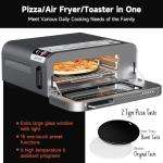 Kitchen Elite 15 in 1 Digital Toaster Oven Air Fryer Combo with Touch Panel and 12 Inch Pizza Capacity, Stainless Steel, Silver