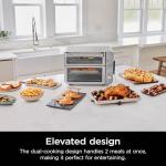 Ninja Countertop Oven Double Stack XL & Air Fryer with Pro Cook System, 12-in-1, Flexdoor, FlavorSeal, SMART FINISH with DualZone Technology, Air Fryer, Bake, Broil, Reheat, Stainless Steel, DCT651 (Renewed)