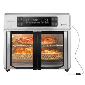 Kalorik Air Fryer Oven MAXX Advance Series 26-Quart with Digital Controls Easy-View Door and 14 Smart Cooking Presets, Includes 9 Cooking Accessories & Smart Probe, 1700-Watts, Black