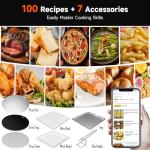 Kitchen Elite 15 in 1 Digital Toaster Oven Air Fryer Combo with Touch Panel and 12 Inch Pizza Capacity, Stainless Steel, Silver