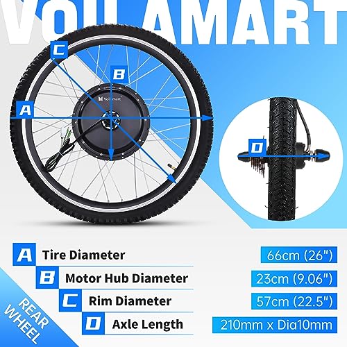 Voilamart 1000W E-Bike Conversion Kit for 26" Wheel