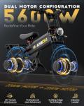A8 PRO MAX Dual Motor Electric Bike, 45MPH