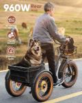 20" Electric Tricycle for Adults with 960W Motor