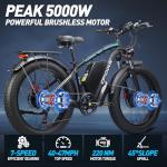 5000W Dual Motor 52V eBike - 100 Mile Range