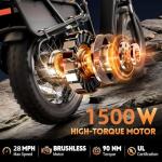 SISIGAD 1500W Electric Mountain Bike with 20x4 Tires