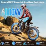 6000W Dual Motor 46MPH Fat Tire eBike