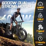6000W Dual Motor All-Wheel Drive Electric Bike