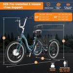 MOPHOTO Electric Trike: 7 Speeds, 350W, 3 Wheels
