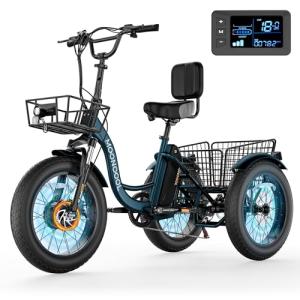 MOONCOOL 20" Fat Tire Electric Tricycle for Adults