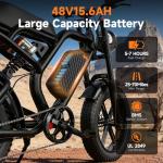 GLOBALKEEP 750W Fat Tire Electric Bike for Adults