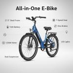 Folding Electric Bike with 750W Motor and 40-Mile Range