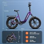 HOVSCO 1500W Folding Electric Bike for Adults
