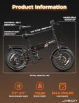 Jasion Hunter Pro Foldable Electric Bike, 30 MPH