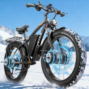 5000W Dual Motor Electric Bike, 52V Removable Battery