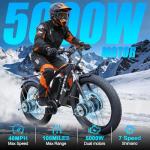 5000W Dual Motor Electric Bike, 52V Removable Battery