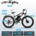 5000W Dual Motor Electric Bike, 52V Removable Battery