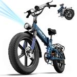 URLIFE Folding Electric Bike with Removable Battery