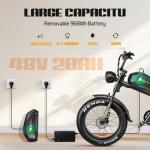 EMOKO 1500W Electric Mountain Bike, 35MPH Speed