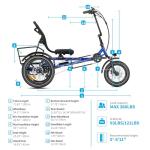 ZYCLE Z500 Electric Semi-Recumbent Trike, 750W