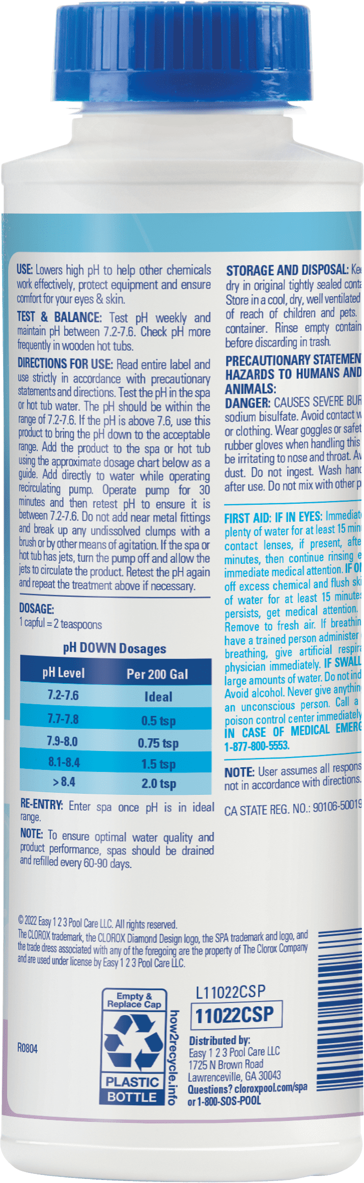 Clorox Spa pH Down for Hot Tubs, 22oz