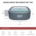 Coleman SaluSpa Square Inflatable Hot Tub for 6