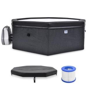 Jleisure Aegean Black Rigid Hot Tub Spa