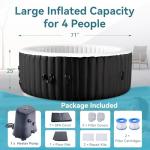 Inflatable Round Hot Tub for 2-4 People