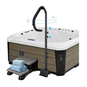 Adjustable Hot Tub Safety Handrail with Rotating Handle