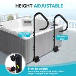 Adjustable Hot Tub Safety Handrail with Rotating Handle