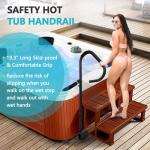 Adjustable Hot Tub Safety Handrail with Rotating Handle