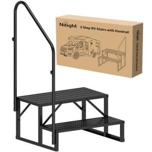 Nilight Portable RV Step with Handrail for Hot Tubs