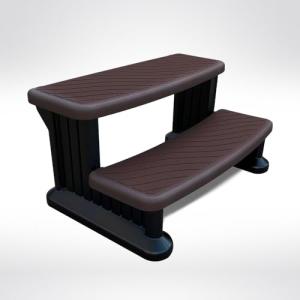 Espresso Outdoor Hot Tub Steps with Non-Slip Grip