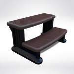 Espresso Outdoor Hot Tub Steps with Non-Slip Grip