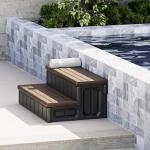 KUAFU 2-Step Slip Resistant Hot Tub Ladder with Storage