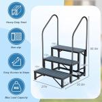 Heavy-Duty 3 Step Hot Tub Steps with Handrail
