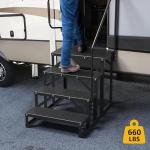 4-Step Portable Hot Tub Steps with Handrail