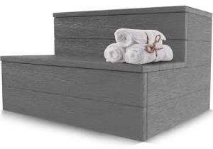 Non-Slip Wooden Style Hot Tub Steps