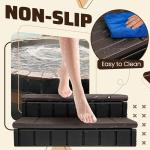 HECASA 36-Inch Non-Slip Hot Tub Steps with Storage