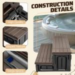HECASA 36-Inch Non-Slip Hot Tub Steps with Storage