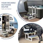 Adjustable RV Steps with Handrail for Hot Tubs