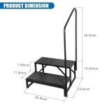Heavy Duty RV Steps with Handrail and Mat