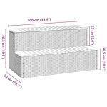 Beige Rattan Hot Tub Step with Adjustable Feet