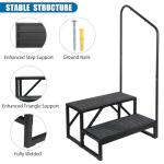 Heavy Duty RV Steps with Handrail and Mat