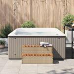 Beige Rattan Hot Tub Step with Adjustable Feet