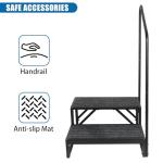 Heavy Duty RV Steps with Handrail and Mat