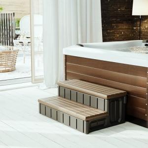 HECASA 36-Inch Non-Slip Hot Tub Steps with Storage